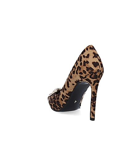 360 degree animation of product Brown leopard print court shoes frame-7