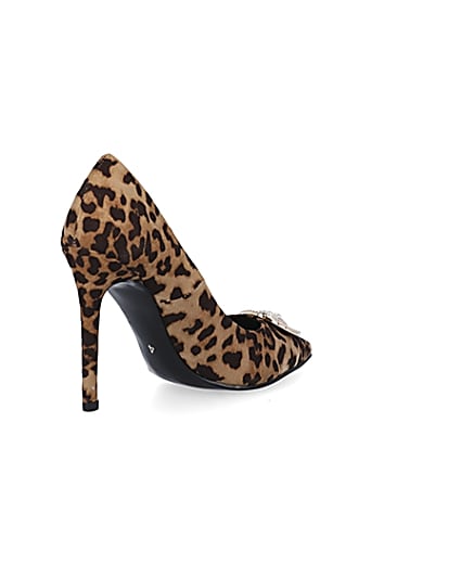 360 degree animation of product Brown leopard print court shoes frame-12