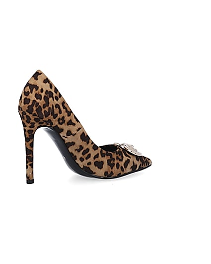 360 degree animation of product Brown leopard print court shoes frame-13