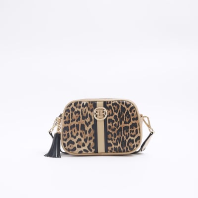 Beige RI monogram cross body bag