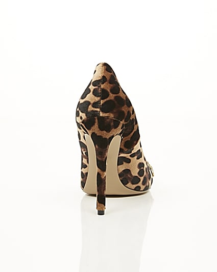 360 degree animation of product Brown leopard print embellished court shoes frame-15