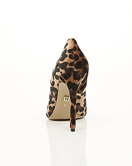 360 degree animation of product Brown leopard print embellished court shoes frame-16