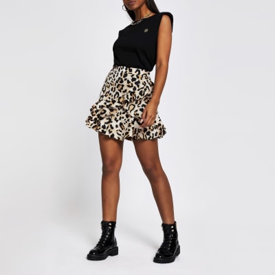 brown skirt river island