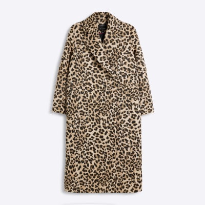 Leopard print coat river island hotsell