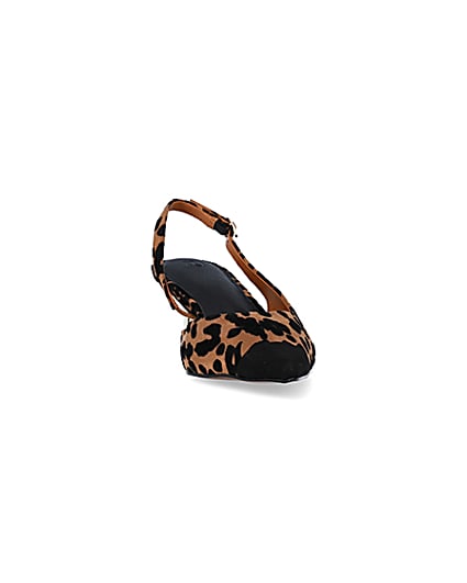 360 degree animation of product Brown leopard print kitten heel court shoes frame-20