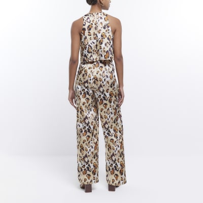 River island leopard store print jumpsuit