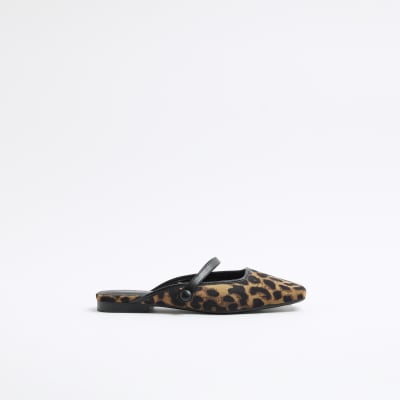 Brown Leopard Print Mules River Island