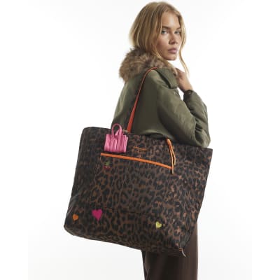 Leopard Print Neon Tote Bag
