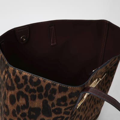 river island leopard print bag