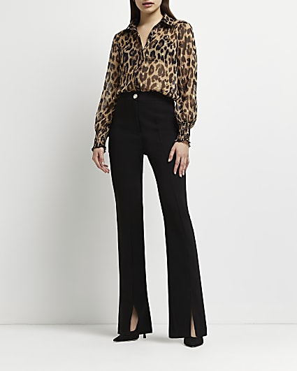 Brown leopard print shirt