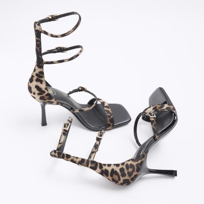 Leopard print hot sale strappy shoes