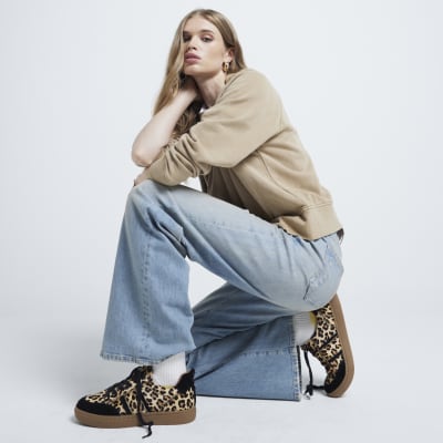 River island leopard trainers hot sale