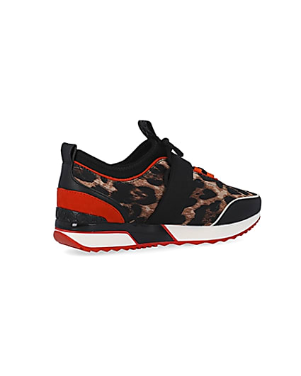 360 degree animation of product Brown leopard print trainers frame-13