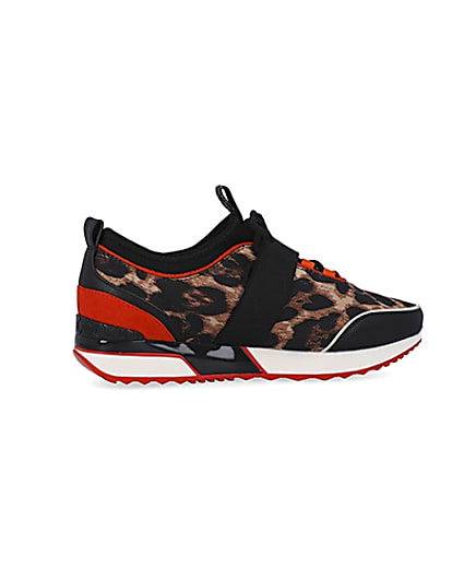 360 degree animation of product Brown leopard print trainers frame-14