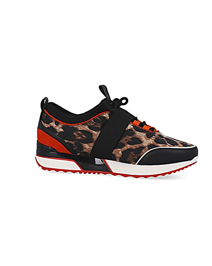 360 degree animation of product Brown leopard print trainers frame-16
