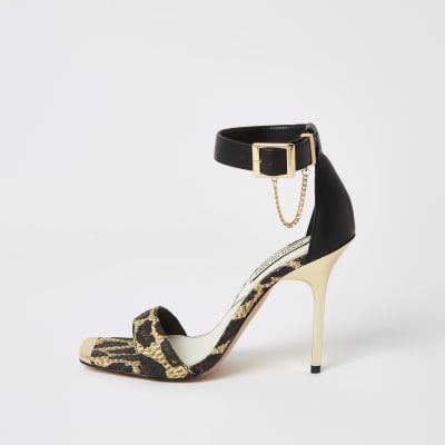 tan and leopard sandals