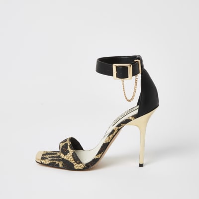 river island leopard sandals