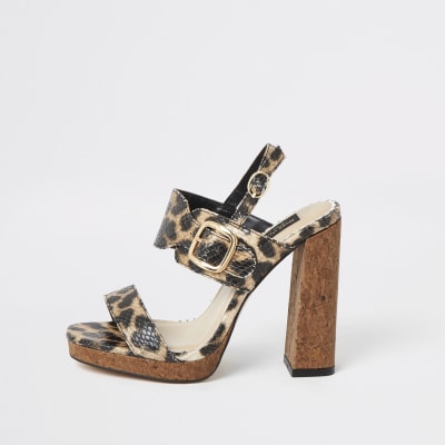 river island leopard heels