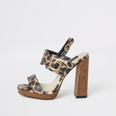 river island leopard sandals