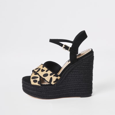 river island leopard sandals