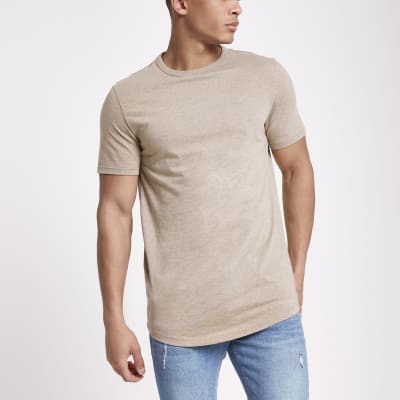 brown crew neck t shirt