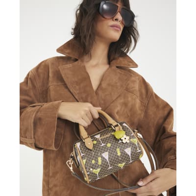 Brown Martini Monogram Print Cross Body Bag