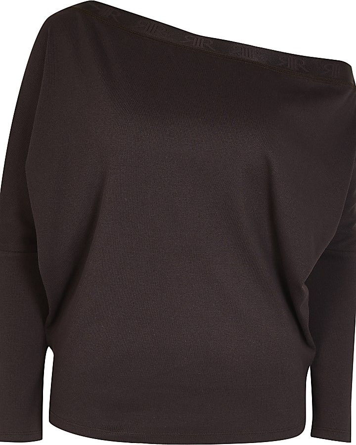 Brown maternity off the shoulder top