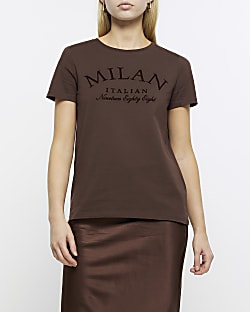Brown milan graphic t-shirt