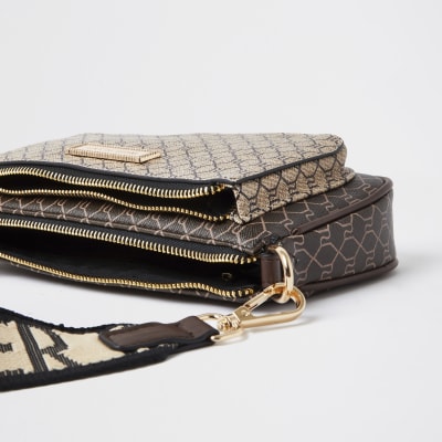 Brown monogram cross body bag Handbag
