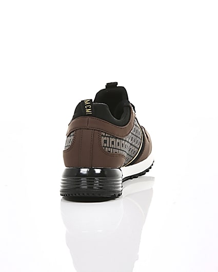 360 degree animation of product Brown monogram ‘MCMLXXVI’ lace-up trainers frame-15