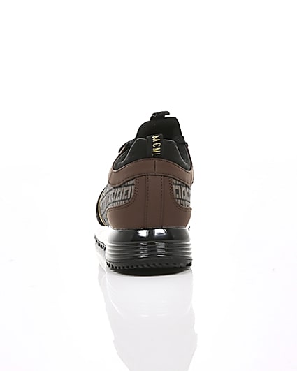 360 degree animation of product Brown monogram ‘MCMLXXVI’ lace-up trainers frame-16