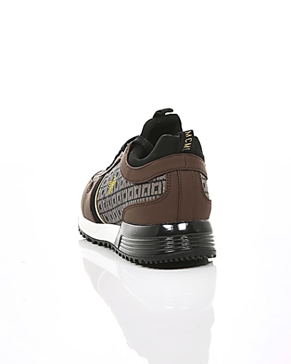 360 degree animation of product Brown monogram ‘MCMLXXVI’ lace-up trainers frame-17