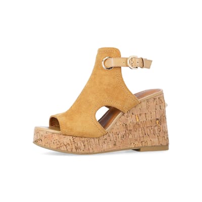 River island hot sale tan wedges