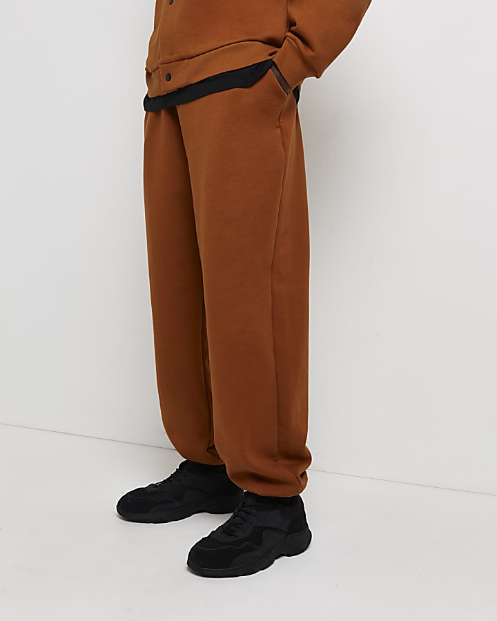Brown oversized fit joggers