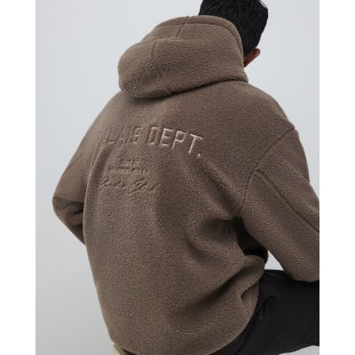 Brown Oversized Fit Palais Dept Borg Hoodie