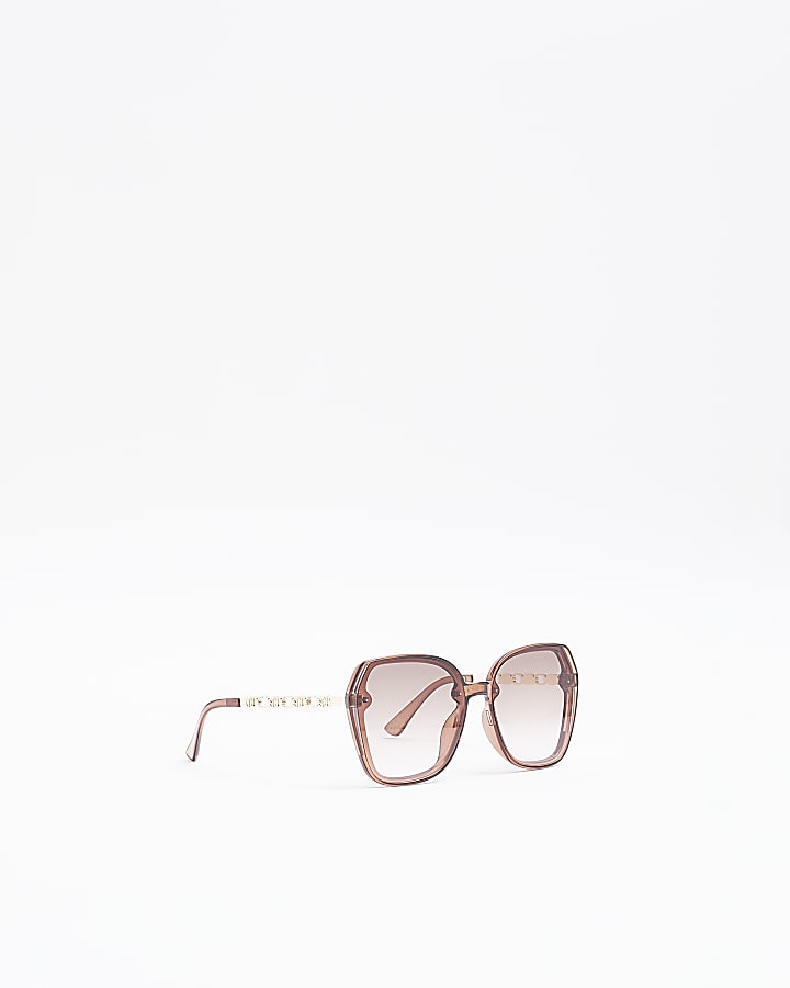 Brown oversized round sunglasses
