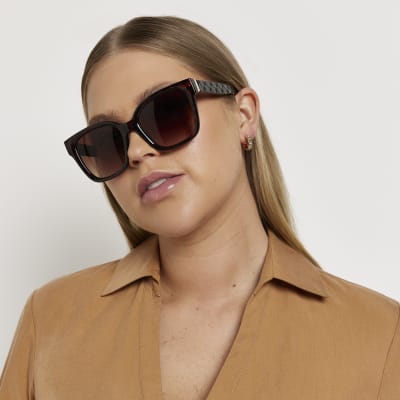 Unique Rainbow Square Sunglasses For Women New Fashion Brand