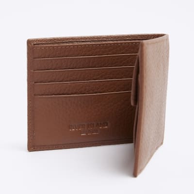 Brown pebbled leather wallet River Island