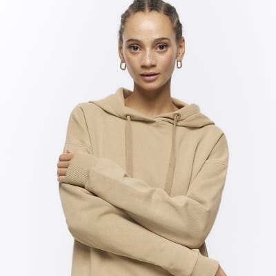 Brown plain hoodie | River Island