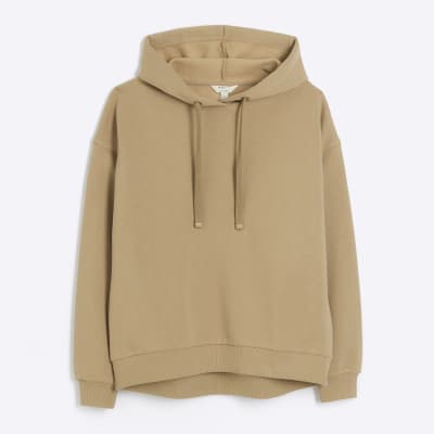 Brown plain hoodie River Island