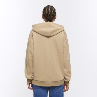 Brown plain hoodie | River Island