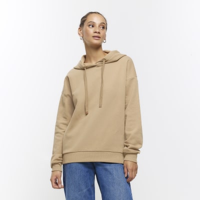 Brown plain hoodie | River Island