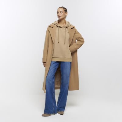 Brown plain hoodie | River Island