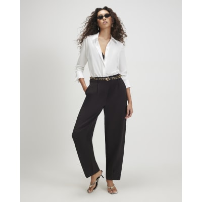 Pleat Barrel Leg Trousers