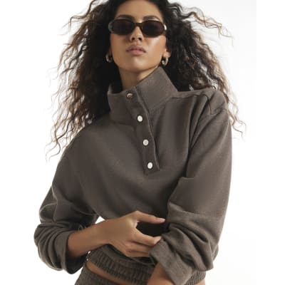 Popper Funnel Neck Sweatshirt