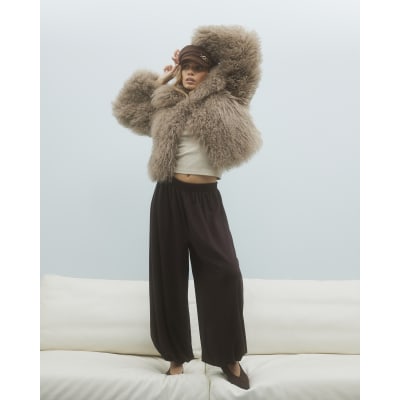 Brown Premium Balloon Leg Trousers