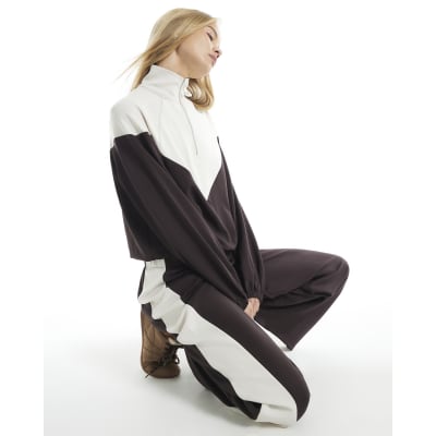 Brown Premium Colour Blocked Track Top
