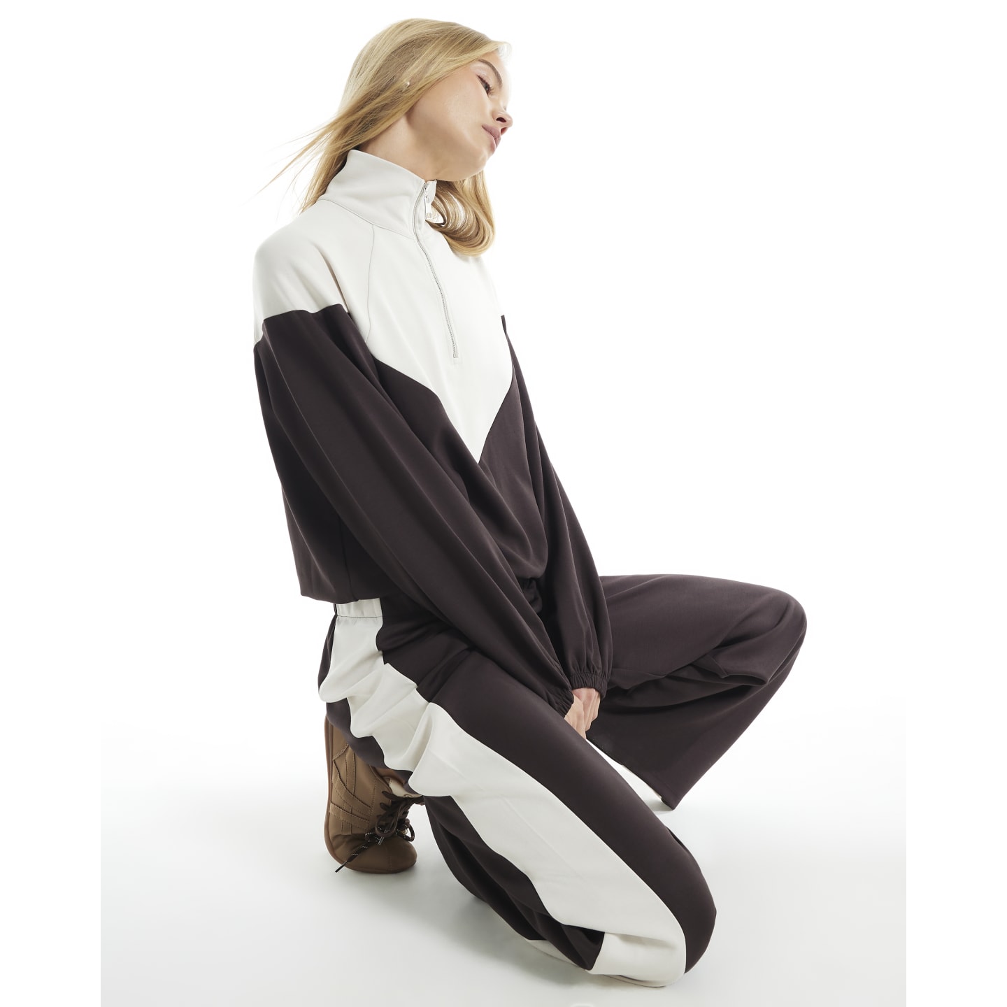 River Island Brown Premium Colour Blocked Track Top — photo 1 of 1