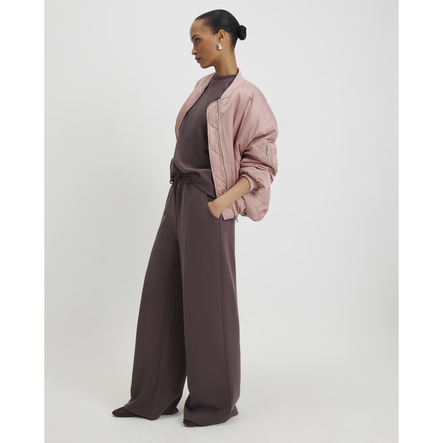 River Island Brown Premium Drawstring Wide Leg Joggers — photo 1 of 1