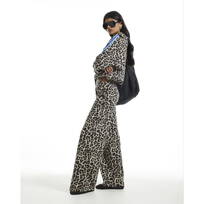 Premium Leopard Wide Leg Trousers